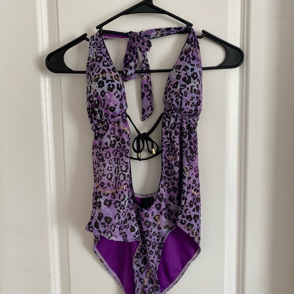 Baby Phat Purple Leopard One Piece Swimsuit